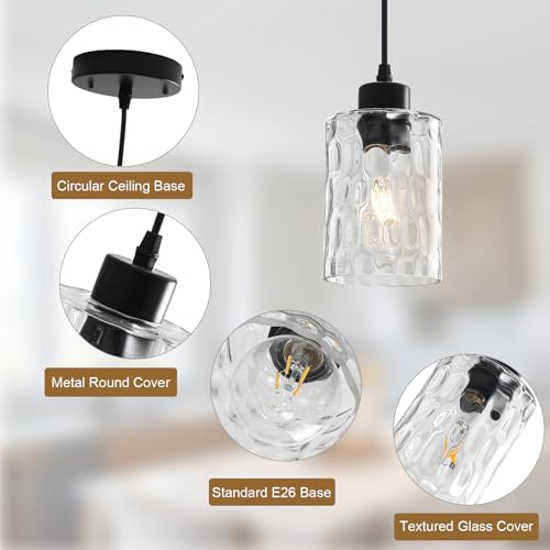 3 Pack Black Modern Pendant Light Fixtures (3 Count)