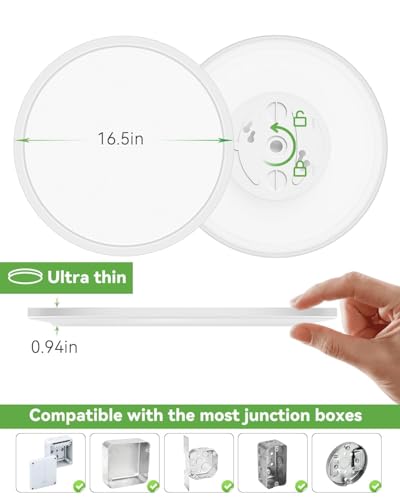 4Pack 16.5 Inch LED Ceiling Light Flush Mount (4 Count)