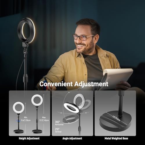 Basics 5" LED Desktop Ring Light with Stand