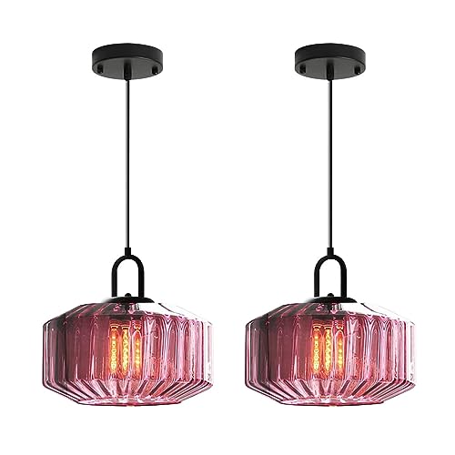 Mid Century Hanging Light Purple Glass Ceiling Pendant Lights