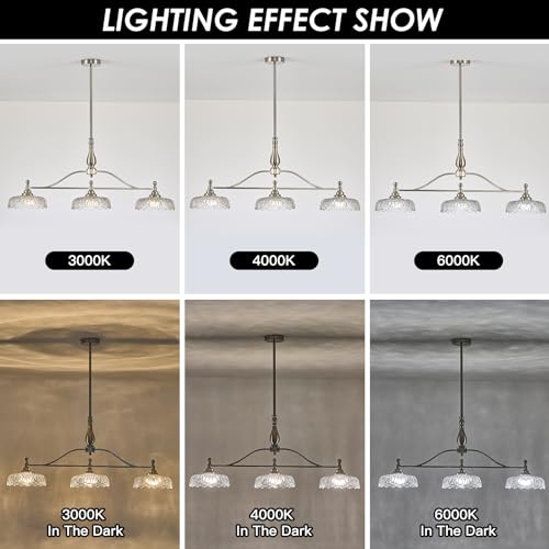 Chandeliers Light Pendant Light Fixture Modern Pendant Lighting Fixtures 3 Lights Chandelier Brushed Nickel Hanging Light Kitchen Glass Pendant Lights for Island Dining Room Living Room