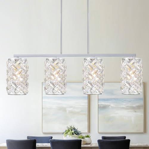 40" Chrome Crystal Linear Chandelier