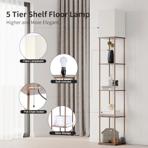 5 Tier Floor Lamp with Shelves