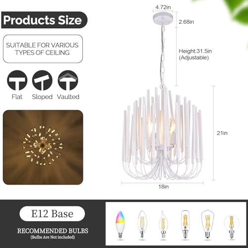 Modern Farmhouse Chandelier for Dining Room 18"