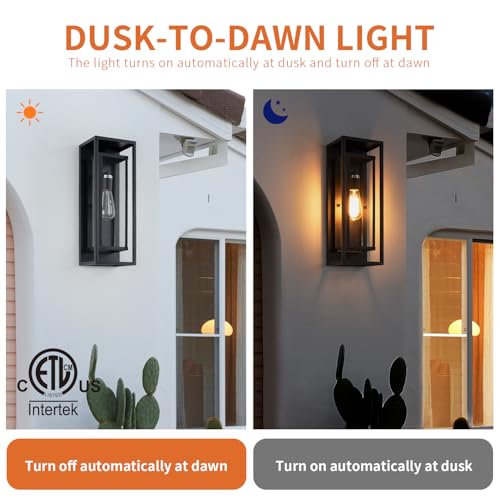 18" Dusk to Dawn Outdoor Wall Sconce (2 Count)