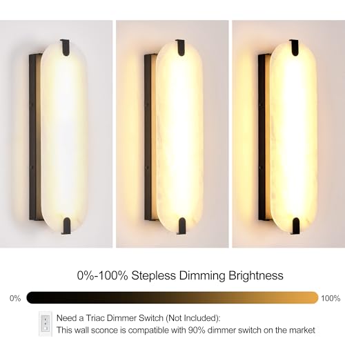 22.8in Alabaster Wall Sconce