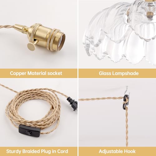 Plug in Pendant Light Hanging Light Fixtures with Plugin Cord On