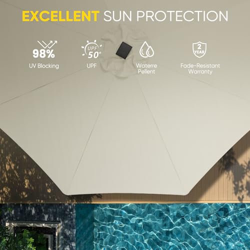 9ft Patio LED Umbrella with light