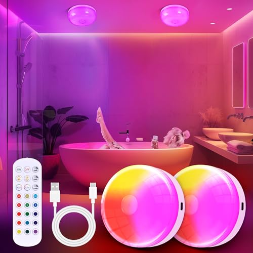 2 Pack Waterproof Shower Light No Wiring (2 Count)