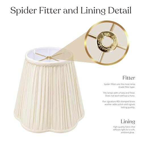 BS-754-14EG Bottom Scallop Gather Pleat Basic Lamp Shade, 7 x 14 x 11.5, Eggshell