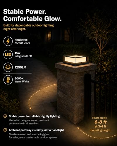 Outdoor Post Light 8.6" Hardwired LED 15W