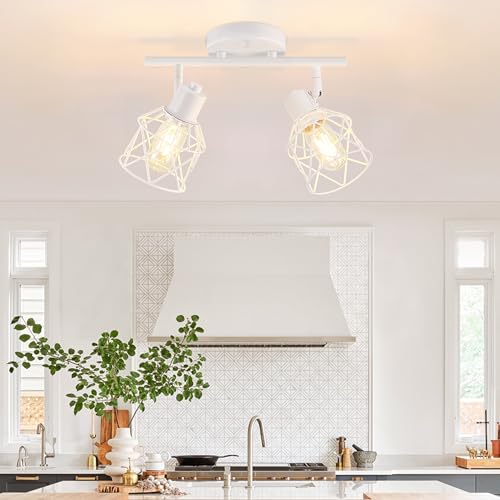 2 Lights White Kitchen Track Lighting