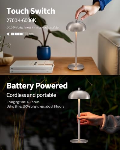 12" Cordless Table Lamps Set of 2
