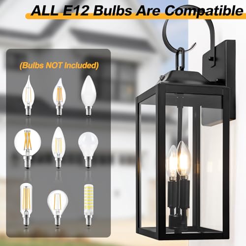 19" Black Dusk to Dawn Outdoor Light Fixture (2 Count)