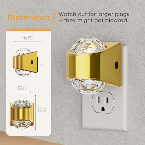 Night Light Gold Night Lights Plug into Wall 2Pack LED Projector (2 Count)