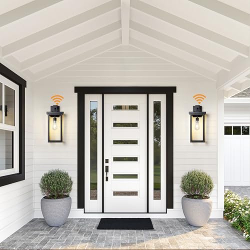 20'' Outdoor Wall Lantern Dusk Dawn Large Black Exterior Lighting Fixtures