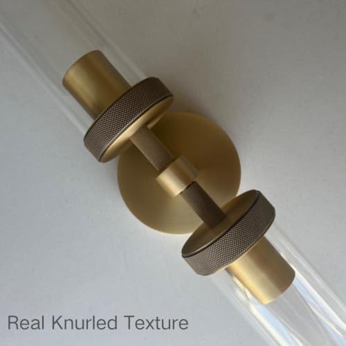 Brass Gold 2 Light Knurled Wall Sconces