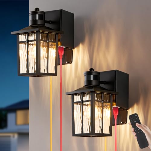 Porch Light with GFCI Outlet with Remote (2 Count)