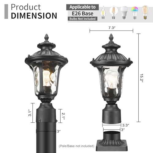 Outdoor Post Lights Fixtures Lamp Post Light (2 Count)