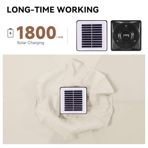 Solar Patio Umbrella with Centre Light
