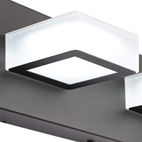 2 Lights Black Modern Bathroom Vanity Light Acrylic LED Modern Black Bathroom Wall Lighting Fixtures
