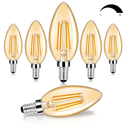 6 Pack Dimmable E12 LED Candelabra Bulbs 60W Equivalent (6 Count)