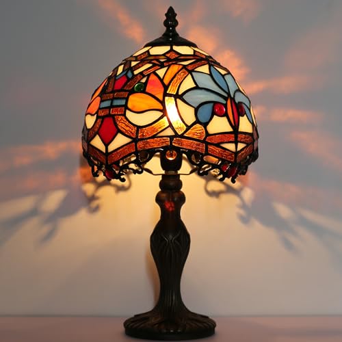 Small Tiffany Table Lamp Stained Glass Lamp Yellow Phoenix Style