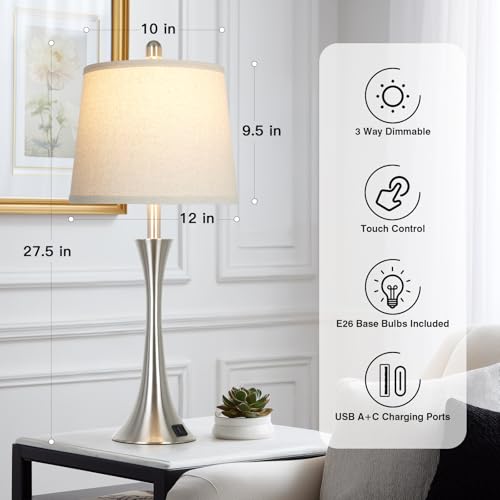 27.5" Silver Table Lamps