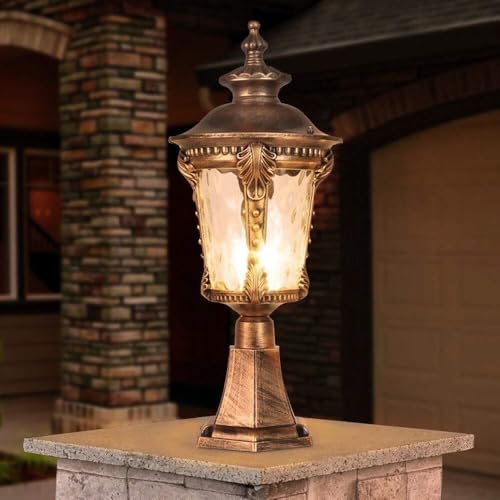 Traditional Outdoor Retro Pillar Light Classical Courtyard Column Lights Villas Door Aisle Garden Post Lamp Terrace Landscape Decorative Lighting Streetlights