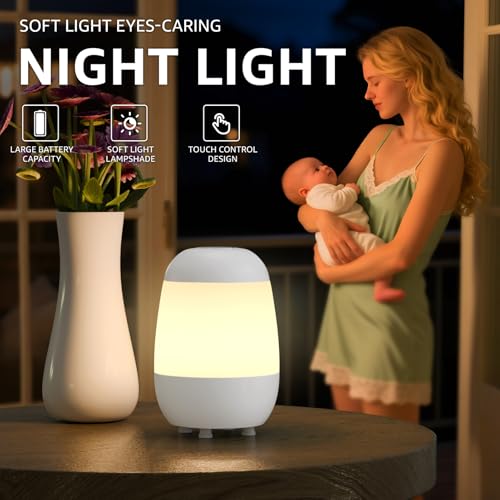 2 Pack Rechargeable Small Night Light Touch Dimmable Cordless Lamp (2 Count)