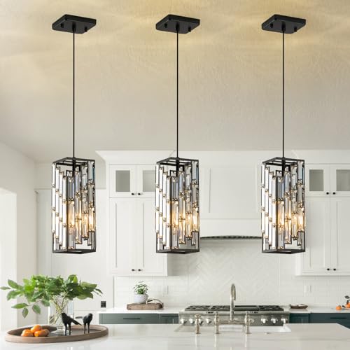 Black Crystal Pendant Light 3 (3 Count)