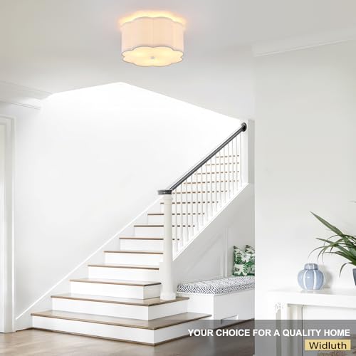 13" Modern White Semi Flush Mount Ceiling Light Fixture