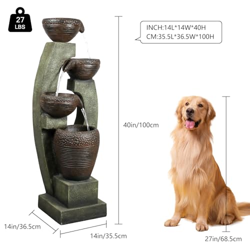 40” H Modern Outdoor Fountain