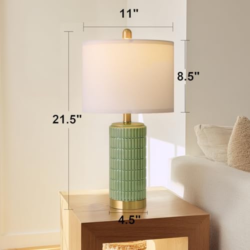 Bedside Table Lamps Set of 2 for Living Room with 2 USB Ports (2 Count)