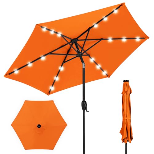 7.5ft Solar Umbrella LED Lighted Patio Umbrella