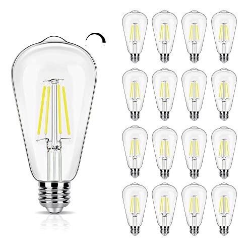 5000K Daylight Dimmable LED Edison Bulbs 40W Equivalent (16 Count)