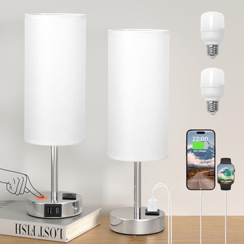 Touch Table Lamp for Bedroom Set of 2 (2 Count)