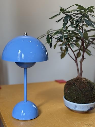 Modern Flower Bud Lamp 12" Cordless Touch Lamp Dimmable 2600mAh Rechargeable Desk Lamp Nordic Minimalist Mushroom Lamp Nightstand Bedside Lamp for Bedroom Living Room