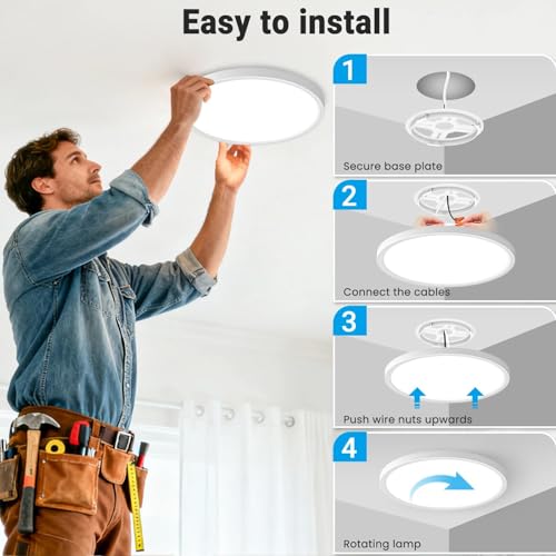 4 Pack LED Flush Mount Ceiling Light (4 Count)