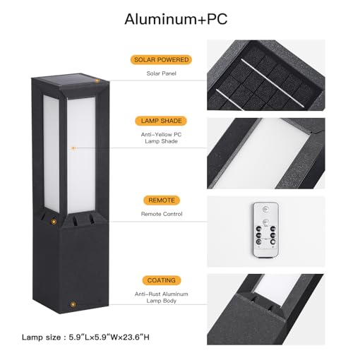 24" Solar Pathway Lights Outdoor IP65 Waterproof Landscape Path Lights