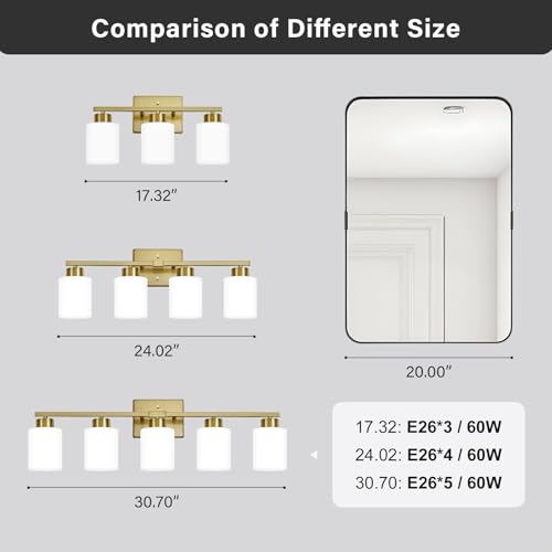 Brushed Gold Bathroom Light Fixtures Vanity Lights Over Mirror