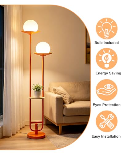 63IN Globe Floor Lamp with Shelf 2 (2 Count)
