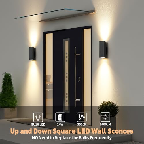 6 Pack LED Up Down Outdoor Sconce Lights (6 Count)