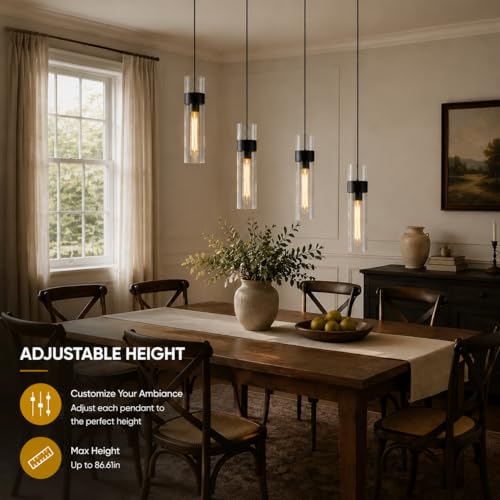 Modern Glass Black Pendant Lights Kitchen Island