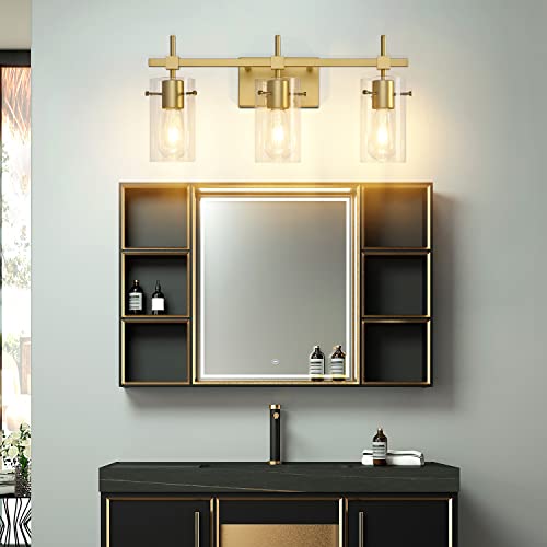 Gold 3 Lights Bathroom Light Fixtures for Mirror Vanity Lights Bathroom Vanity Light Wall Sconce