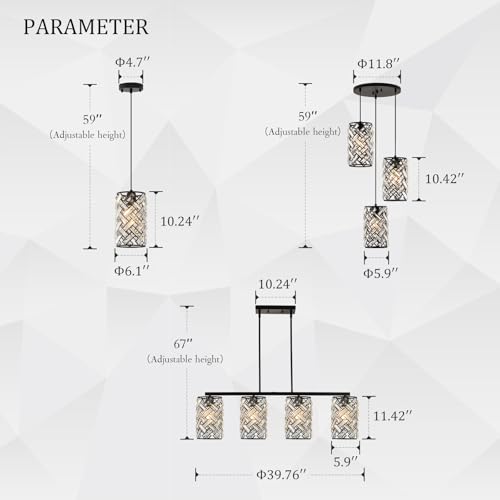 Black Crystal Pendant Light