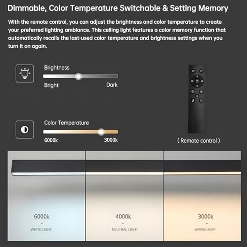 Black ceiling light LED