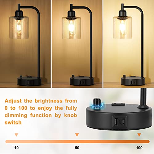 Industrial Bedside Lamps Set of 2 (2 Count)