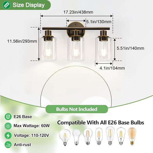 3 Light Bathroom Light Fixtures