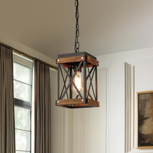 Rustic Farmhouse Wood Pendant Light Fixture One